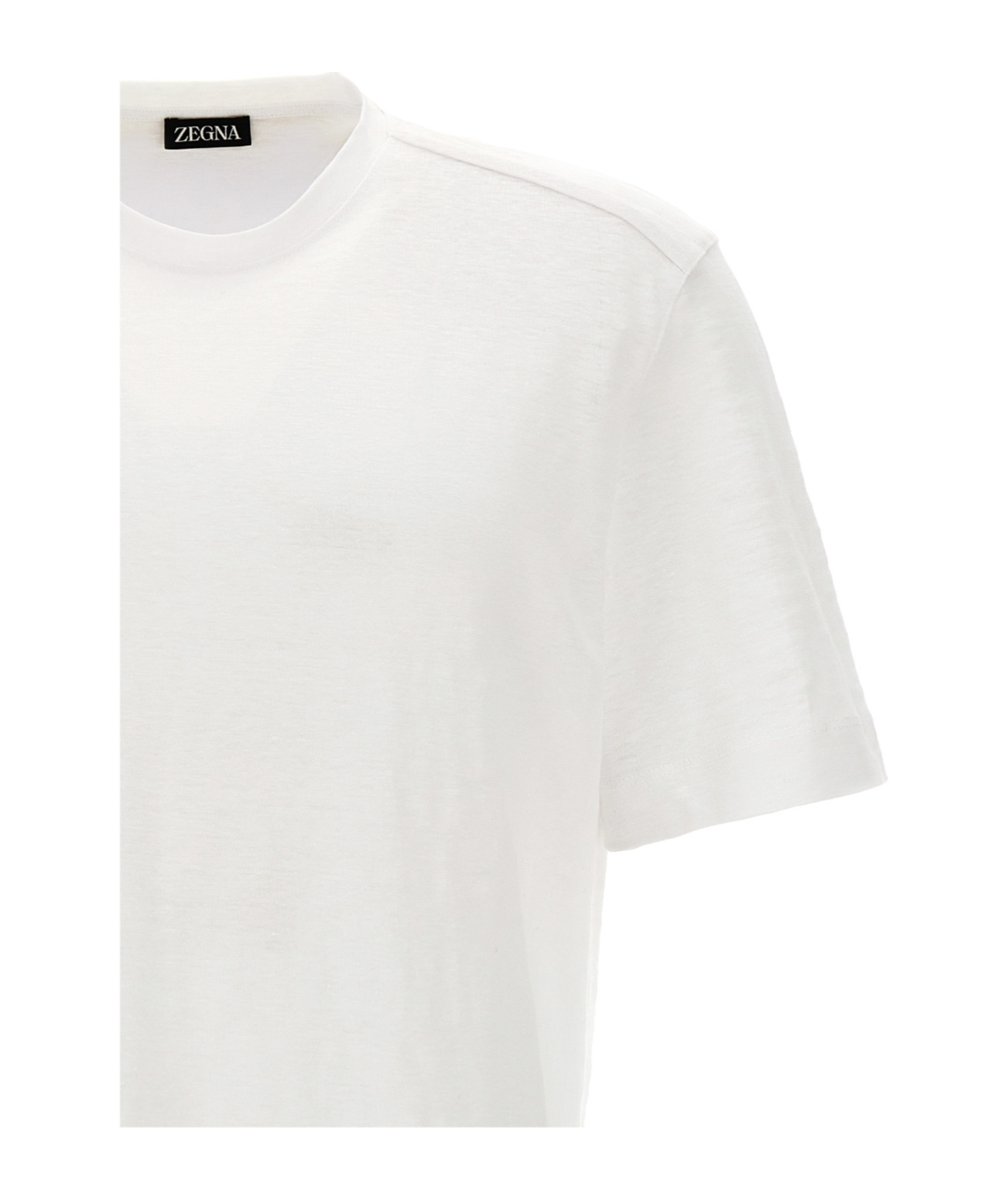 Shop Zegna Semi-sheer Linen T-shirt In White