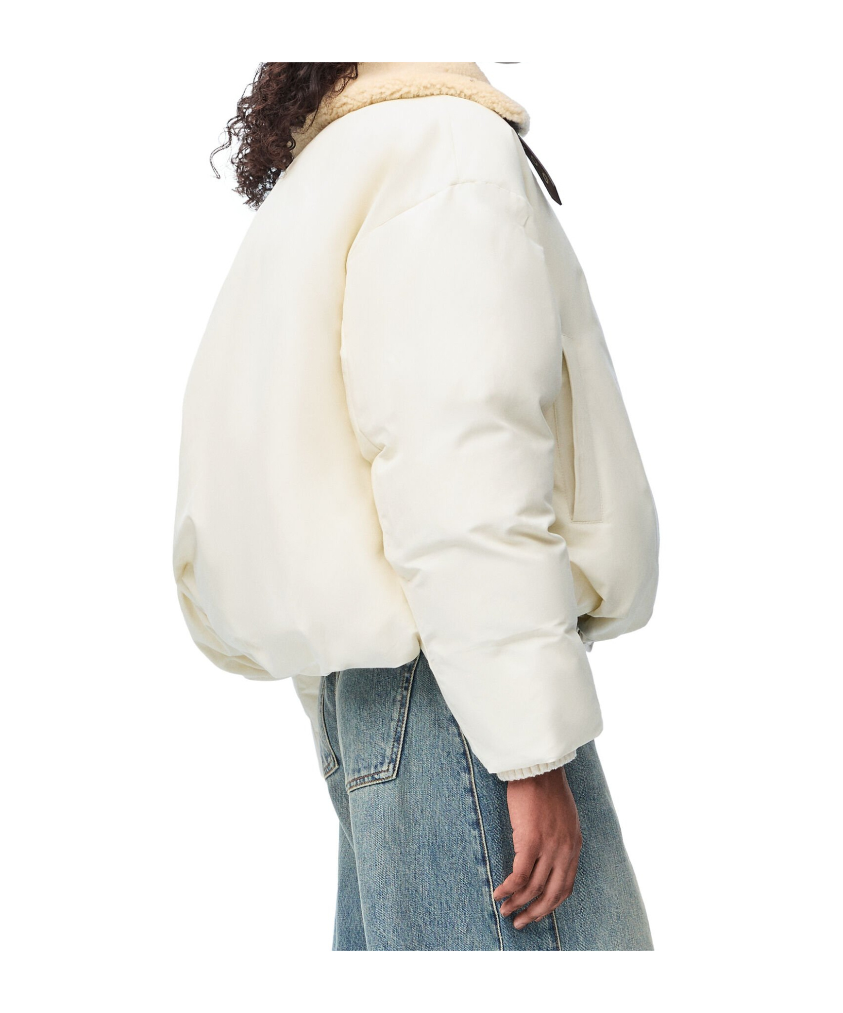 Shop Loewe Puffer Jacket In Technical Cotton Blend In White