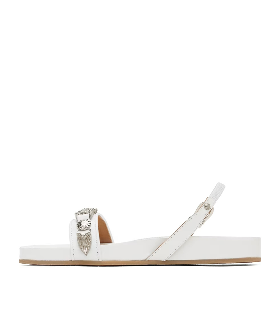 Toga Logo Logo Flat Sandals In White