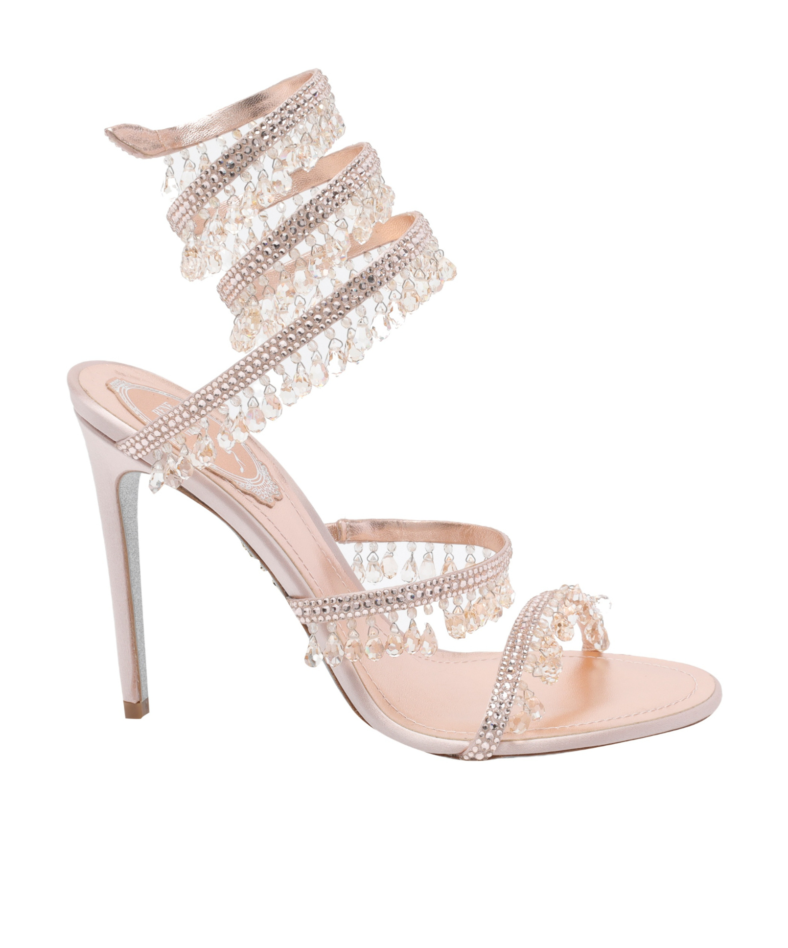 René Caovilla Round-toe High-heeled Sandals In Brown