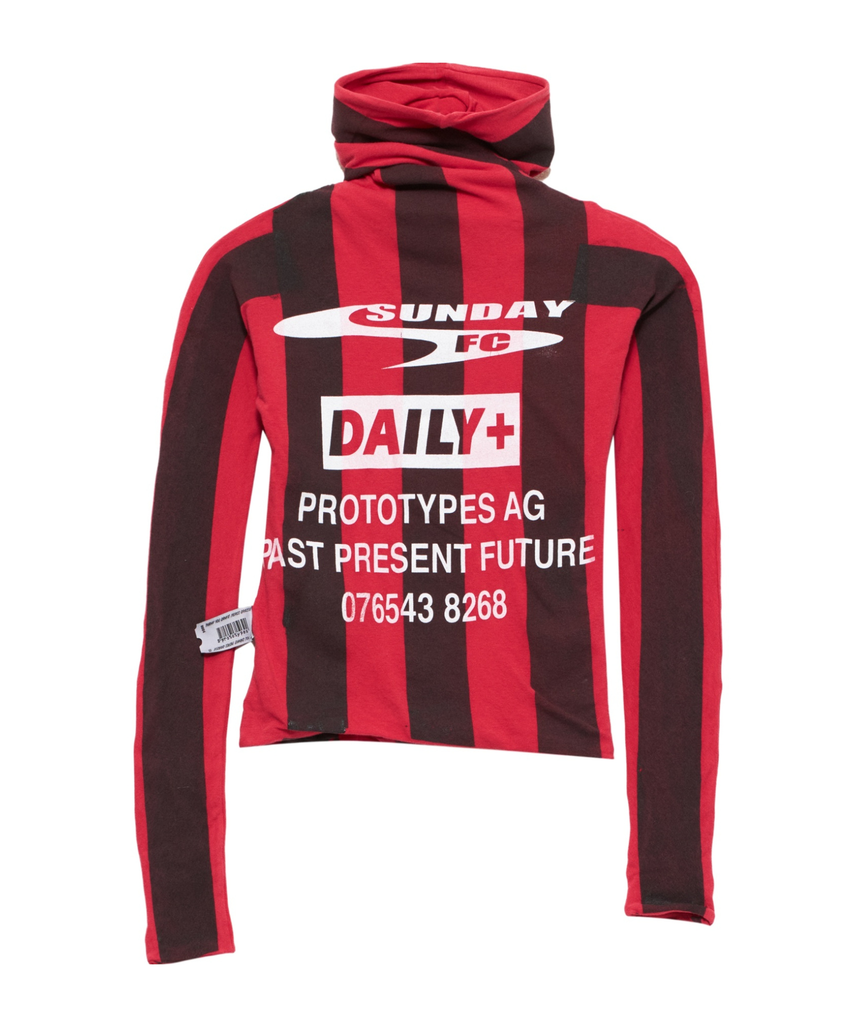 Prototypes Twisted Hood Longsleeve Hoodie In Red