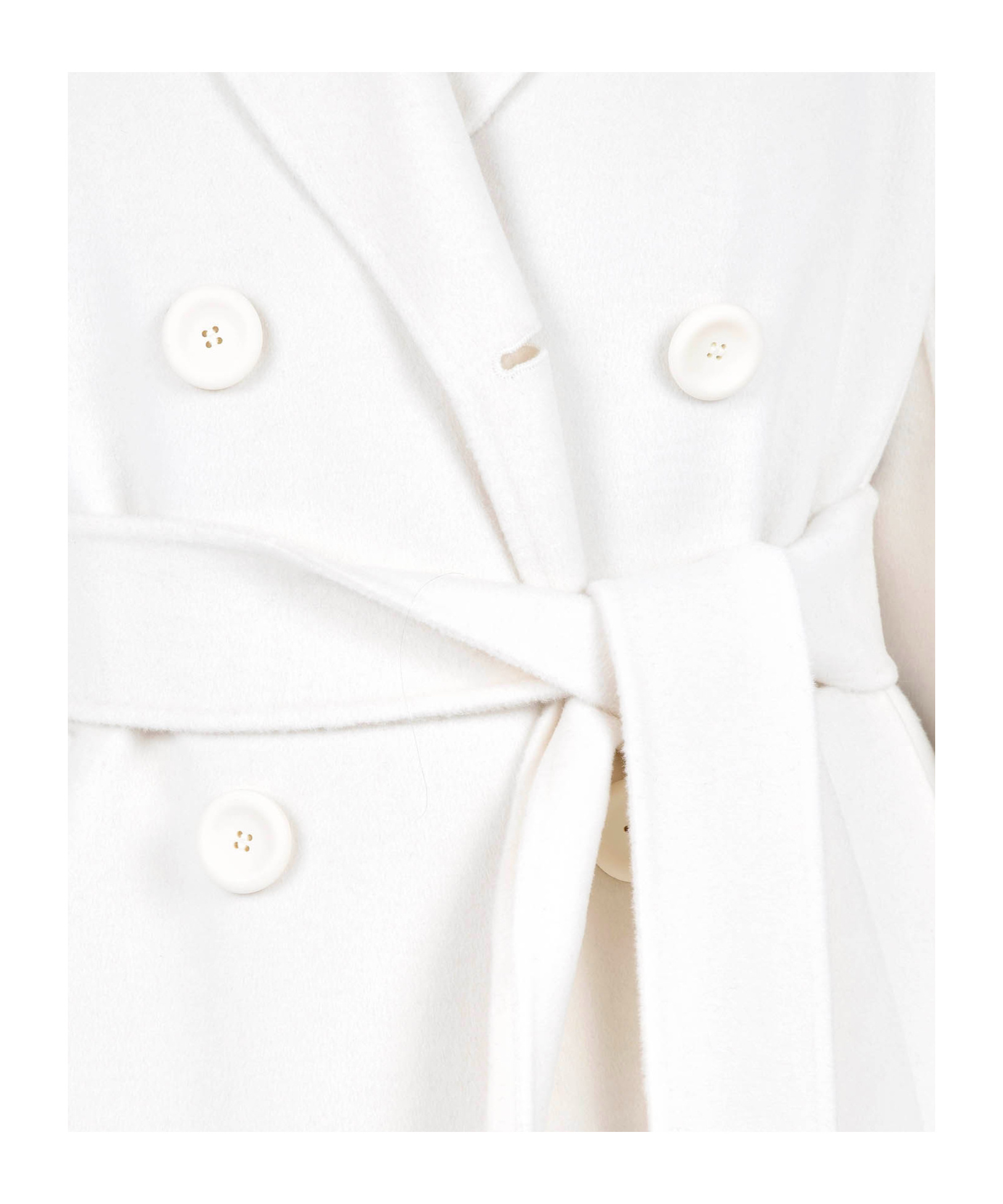 Max Mara Lapel Long-sleeved Coat In White