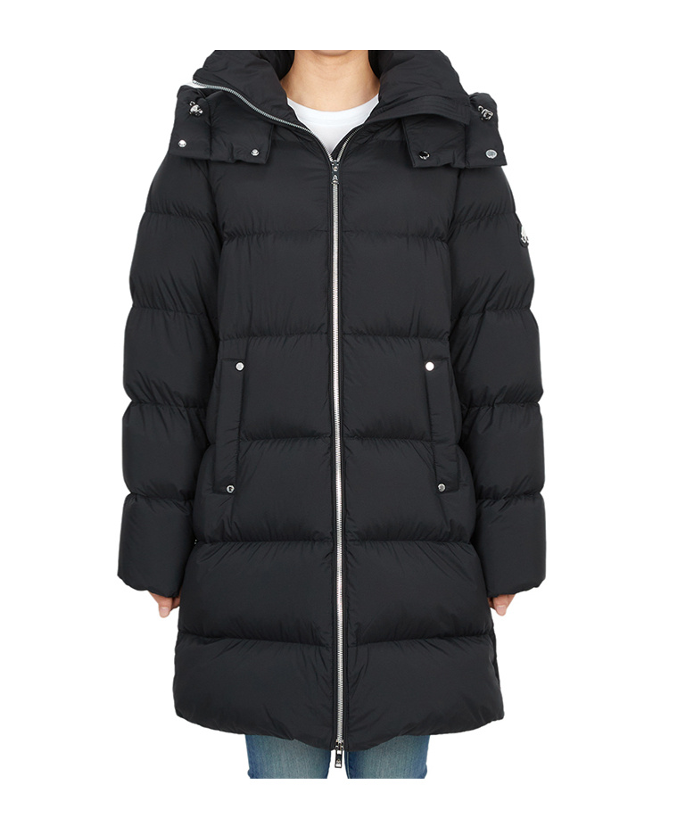Moose Knuckles Hooded Down Jacket In Black