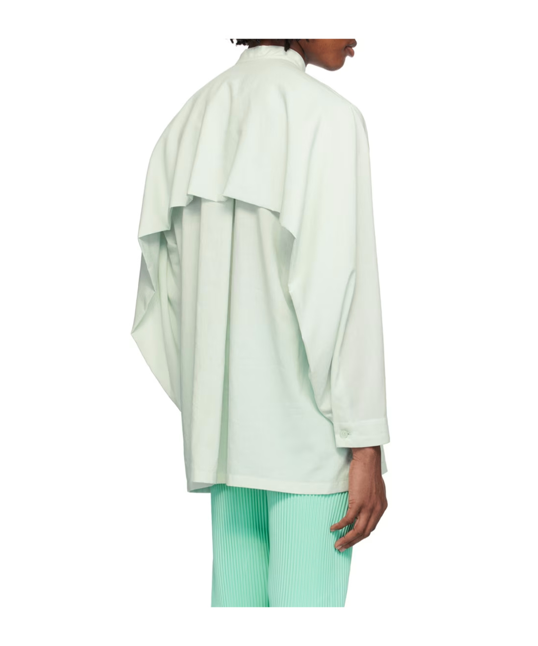 Issey Miyake Pl Ramie Folded-yoke Shirt In White