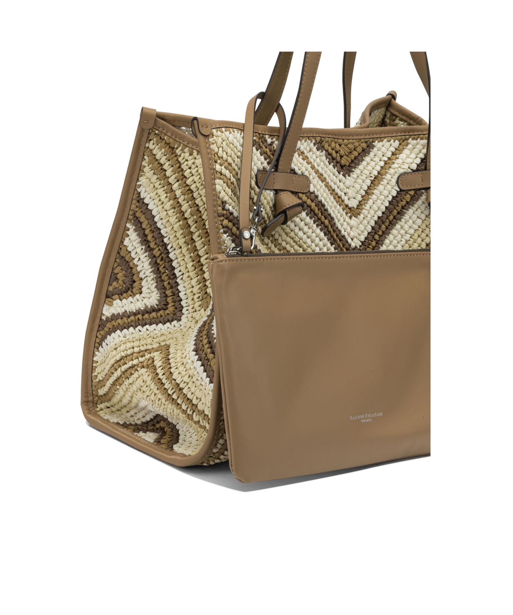 Gianni Chiarini Modern Shoulder Bags Featuring Dual Handles In White