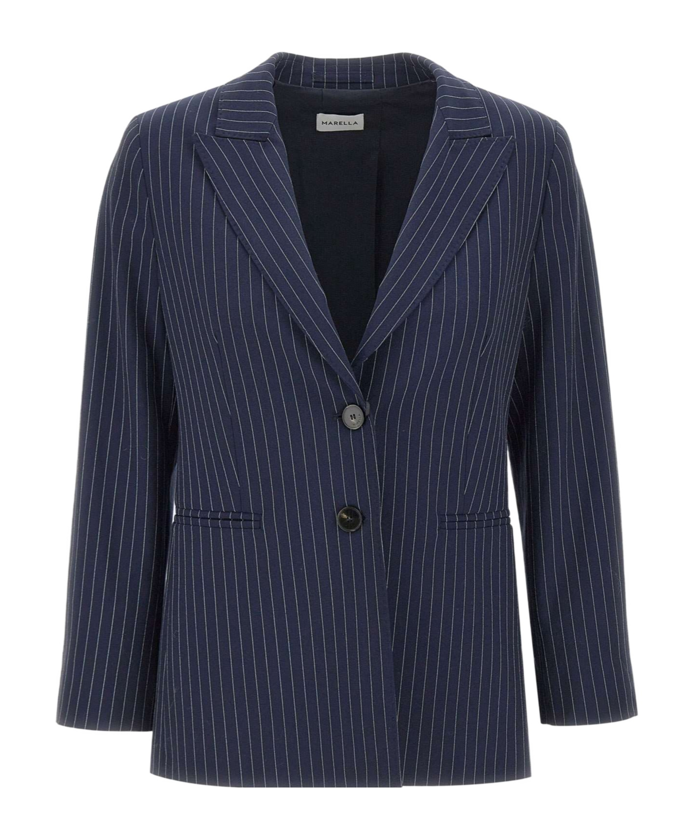 Marella Pinstripe-print Blazer In Blue