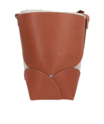 Jil Sander Logo Embossed Drawstring Bucket Bag In Brown