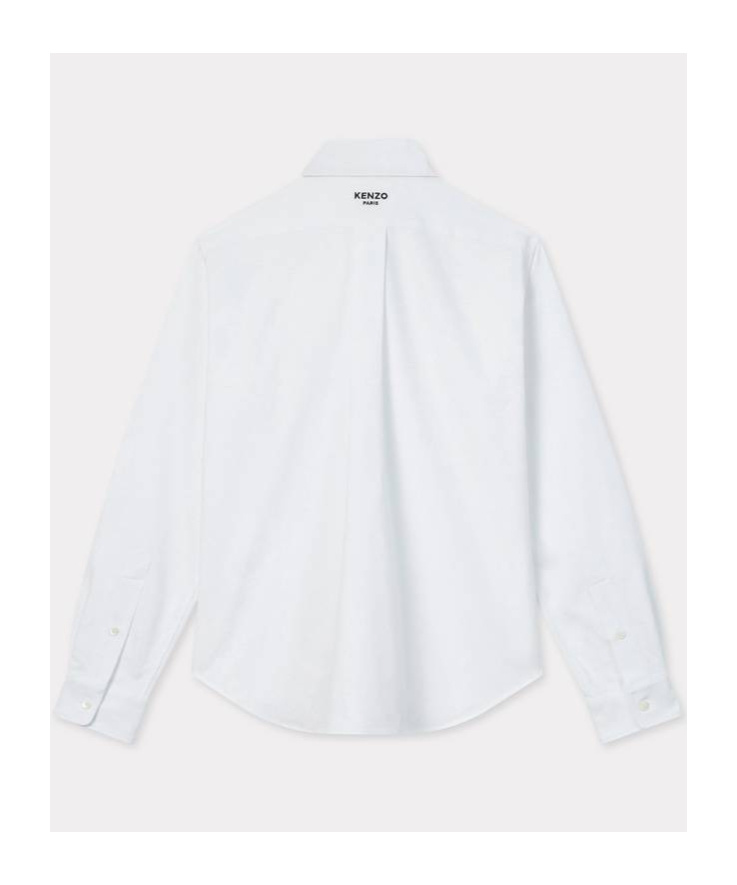 Kenzo Boke Flower Embroidered Slim-fit Shirt In White