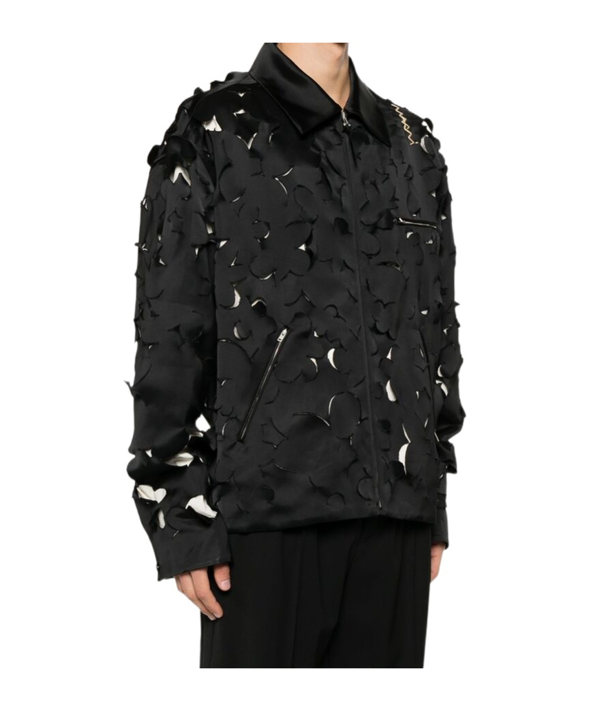 Marni Cut-out Bomber Jacket In Black