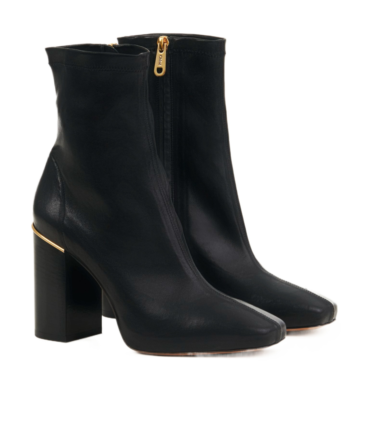 Shop Chloé 90mm Ambre Ankle Boot In Black
