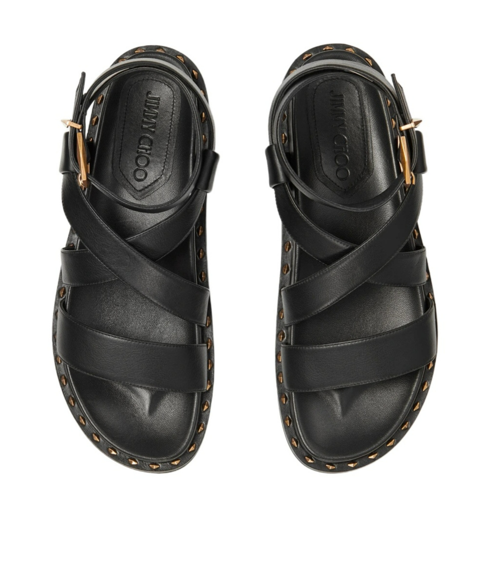 Jimmy Choo Blaise Leather Sandals In Black