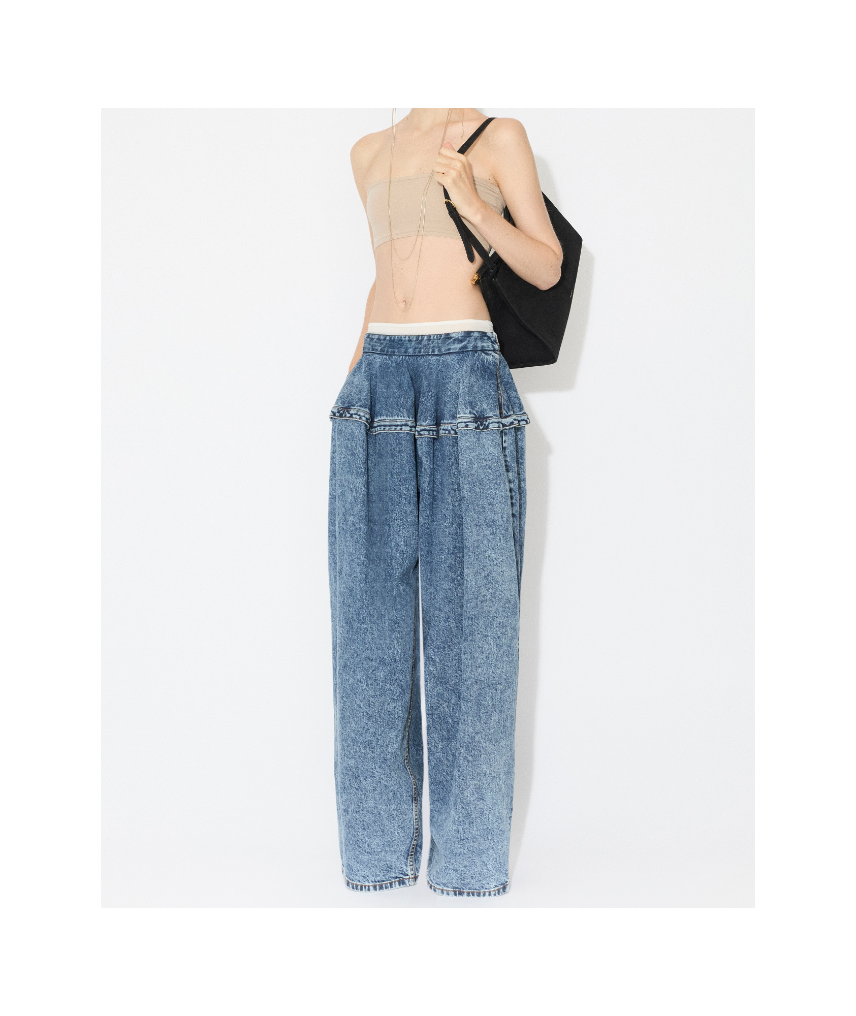 Alaïa Denim Trousers In Blue
