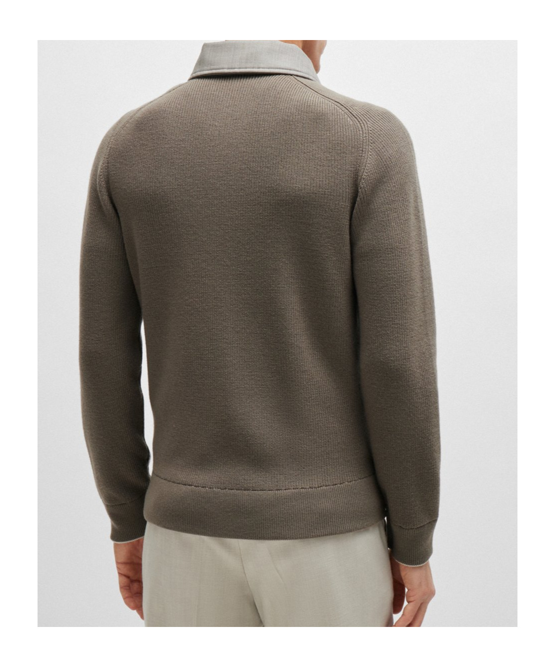 Hugo Boss Long Sleeve Wool Down Jacket In Gray