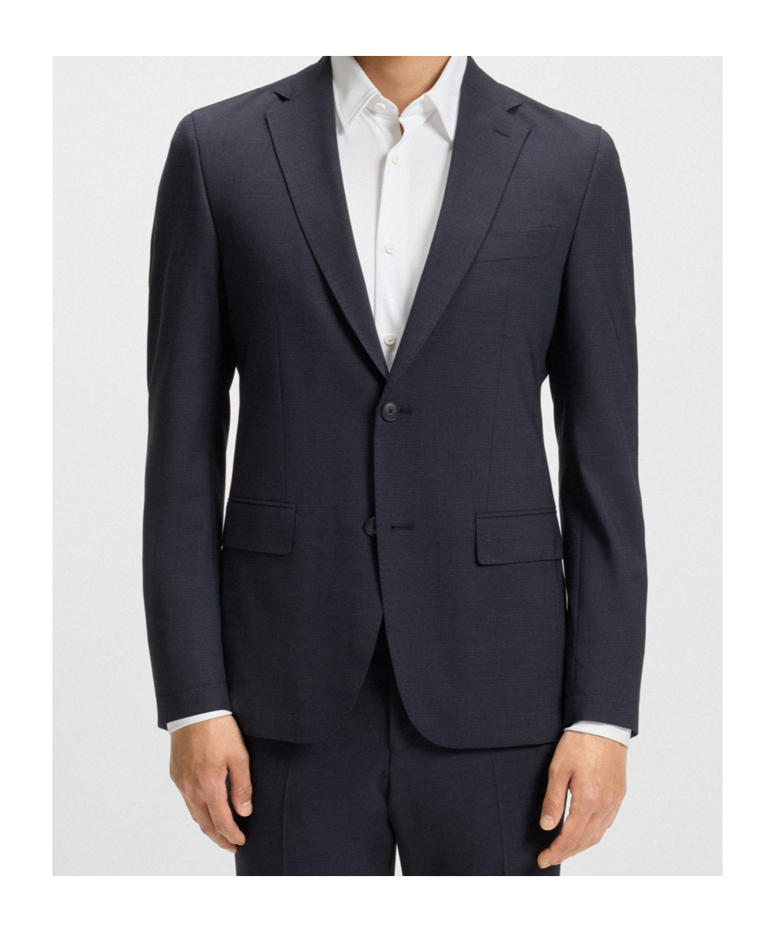 Hugo Boss Slim-fit Suit In Micro-patterned Stretch Fabric In Blue
