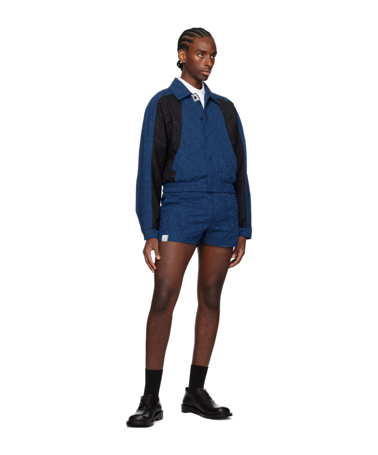 Ader Error Belt Loop Zipper Shorts In Blue