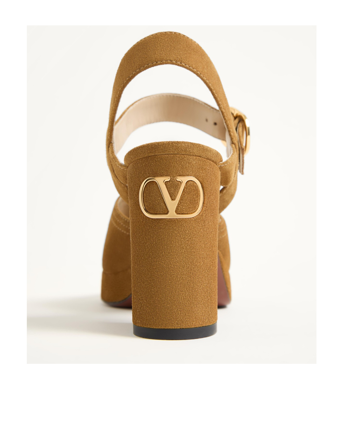 Valentino Garavani Fawcette Platform Crust Leather Sandal 100mm Woman Havana Beige 40 In Brown