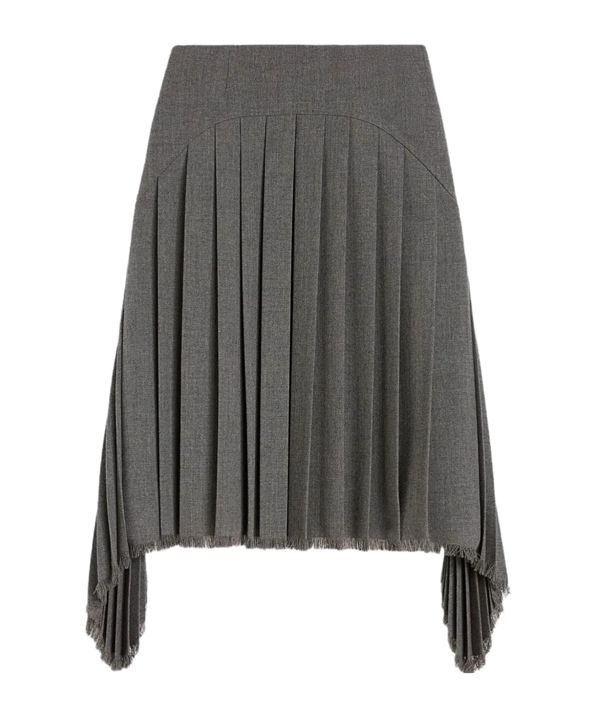 Jil Sander Pleated Midi Skirt In Gray