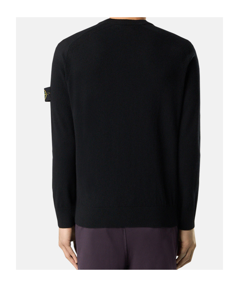 Shop Stone Island Compass Badge Crewneck Jumper In Black