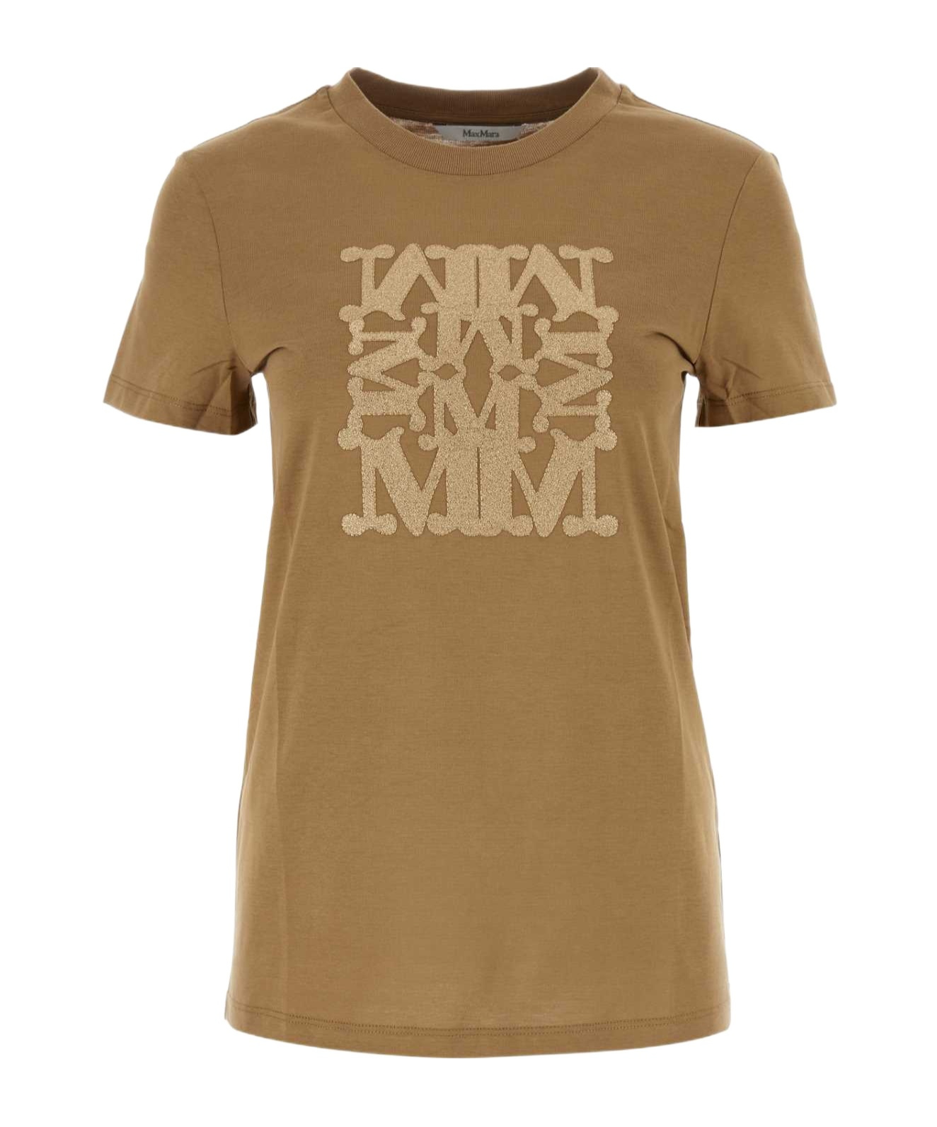 Max Mara Taverna Logo-embroidered T-shirt In Brown