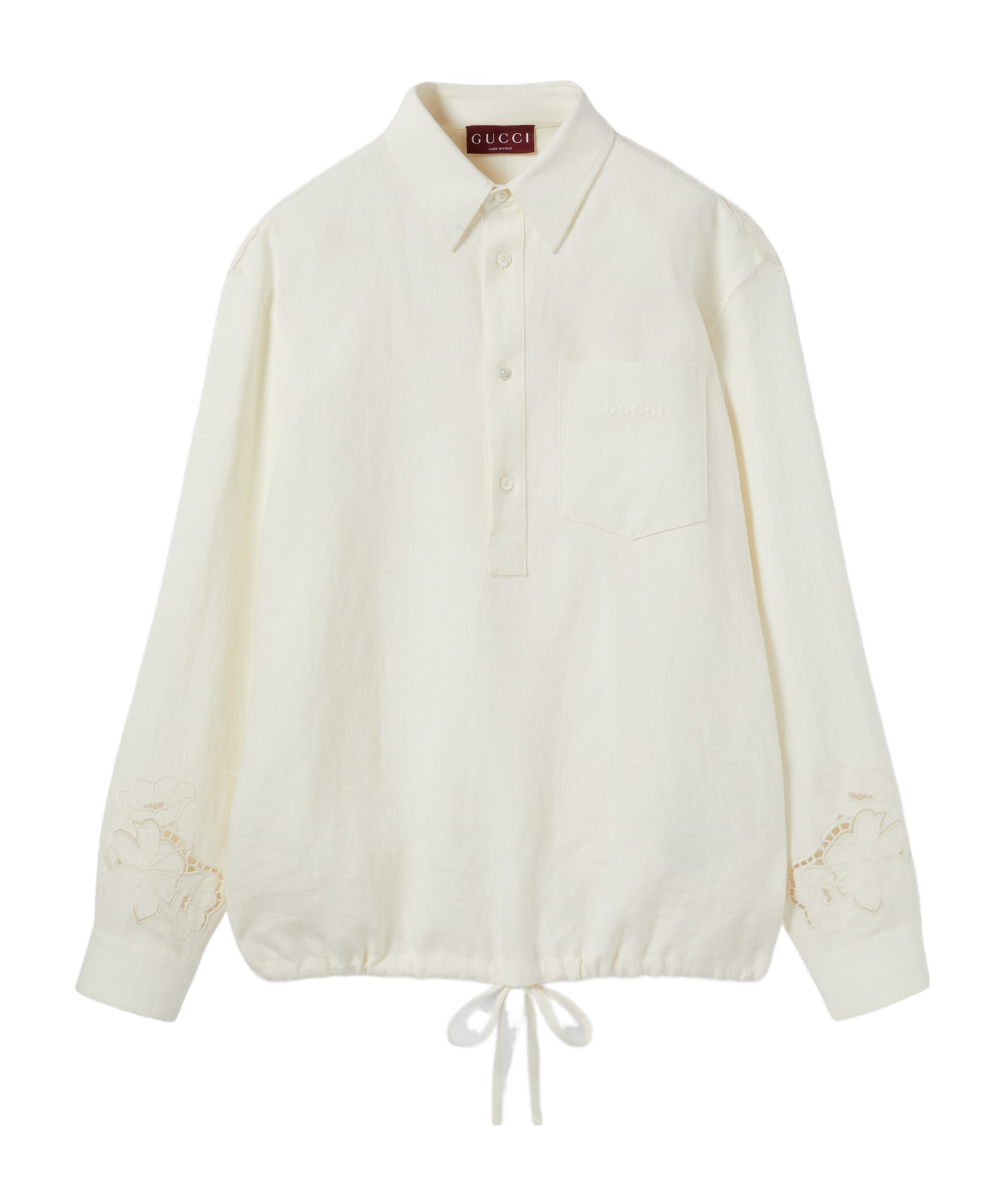 Gucci Linen Shirt With Embroidery In White