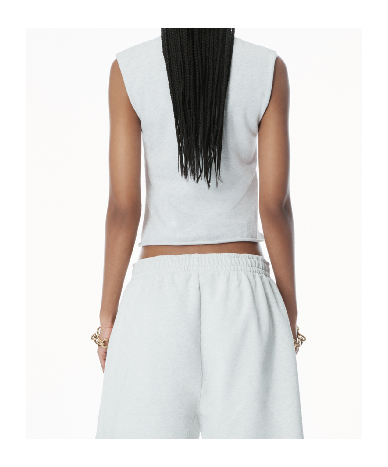 Alexander Wang Light Grey Cotton Baby Graphic Top In Gray