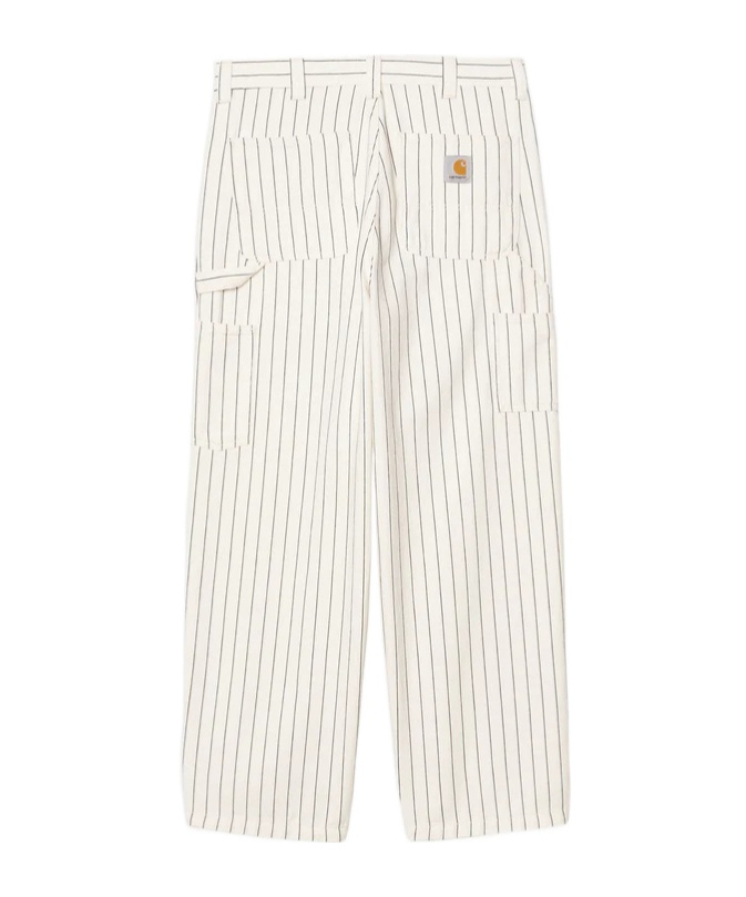 Carhartt Og Single Knee Pant In Wax/dark Navy Blue Seton Stripe