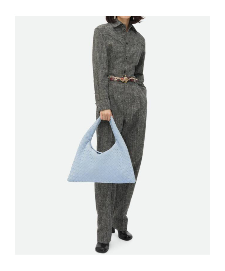 Bottega Veneta Hop Shoulder Bag In Blue