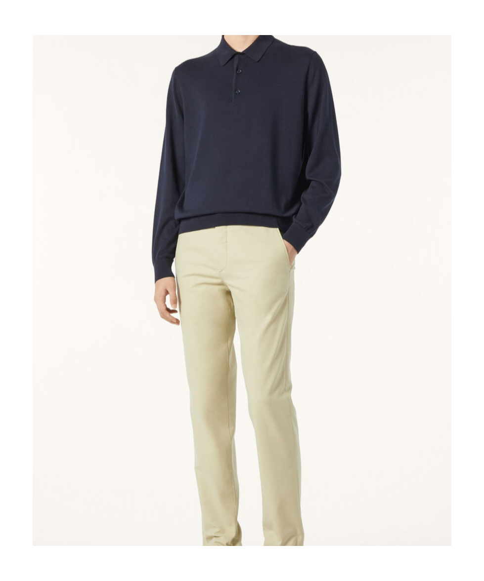 LORO PIANA LORO PIANA ICE WISH STRAIGHT HEM KNITTED POLO SHIRT