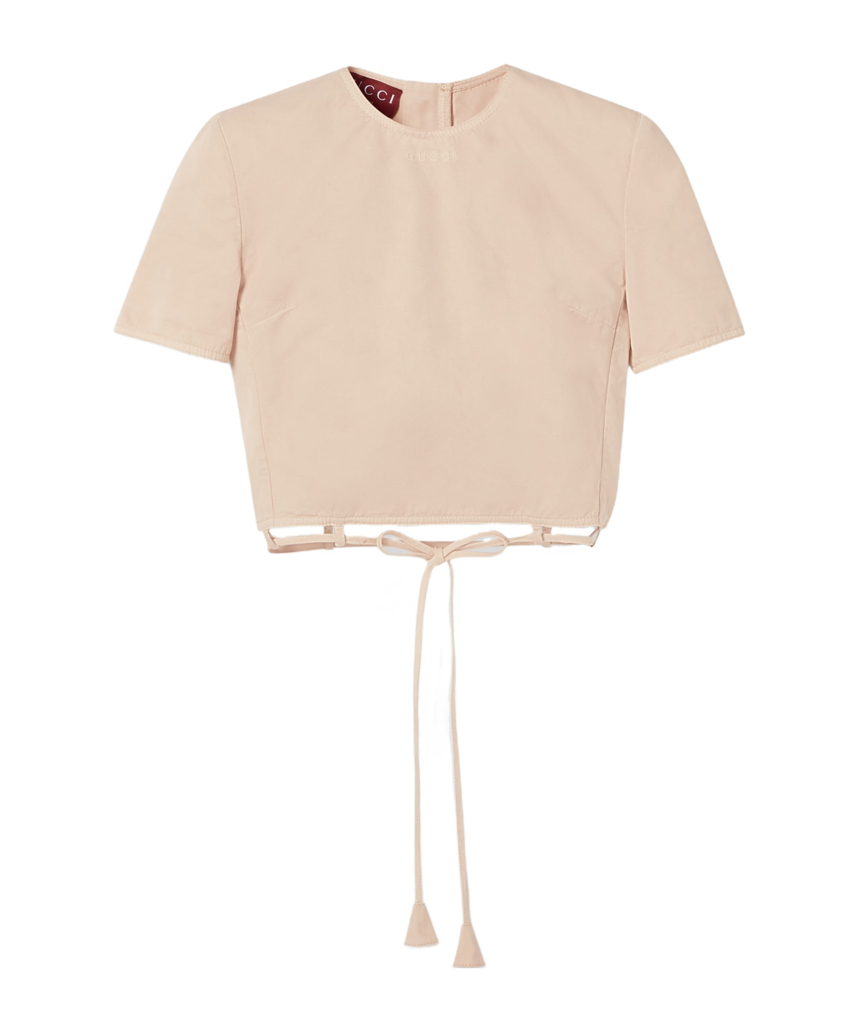 Gucci Cotton Linen Top With Tie Hem