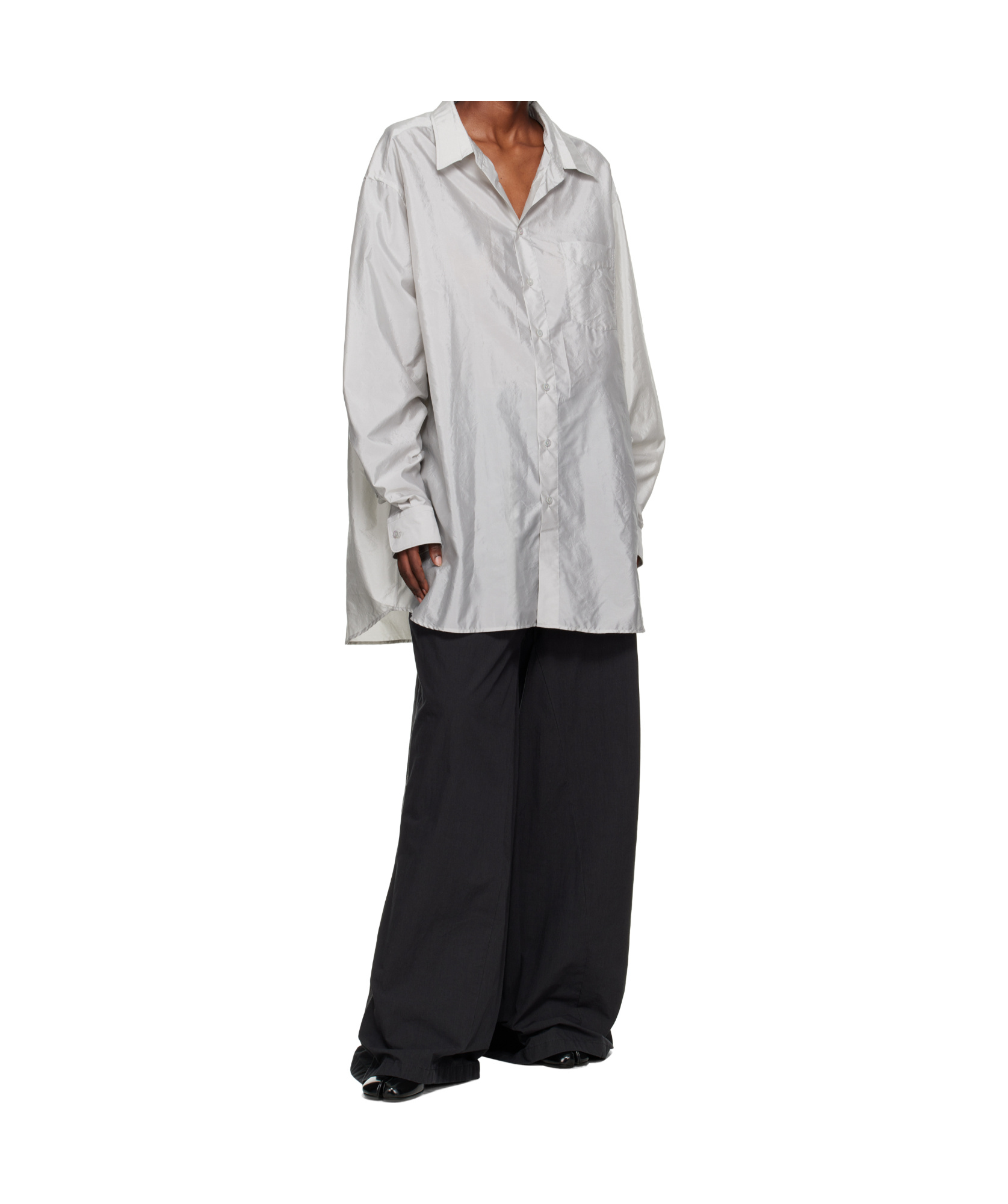Maison Margiela Long-sleeved Shirt Woman Pearl Grey In White