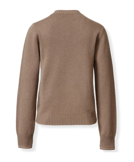 Fabiana Filippi Ribbed-cuff Round-neck Sweater In Brown