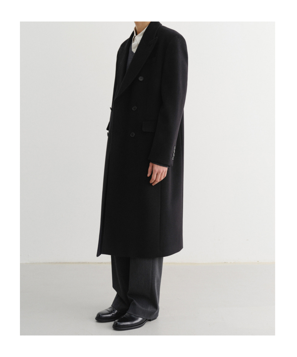 Dunst Unisex Tailored Double-breasted Cashmere Coat In Blue
