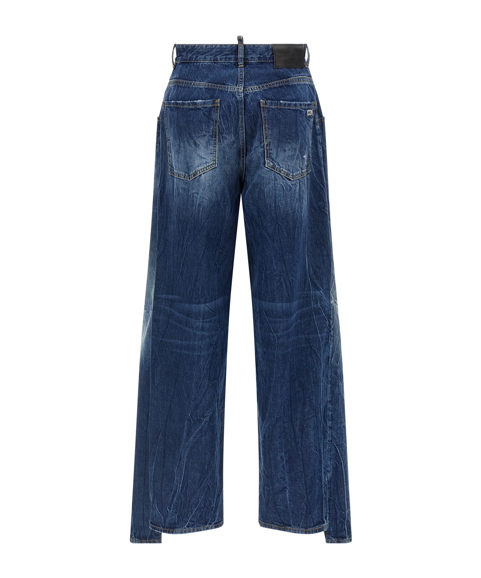Dsquared2 Blue Stonewashed Cotton Denim Jeans In Blue