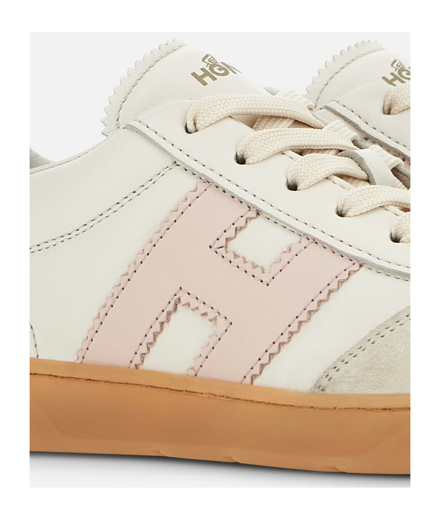 Hogan Cool Low-top Sneakers With Contrasting Suede And Leather In Nude