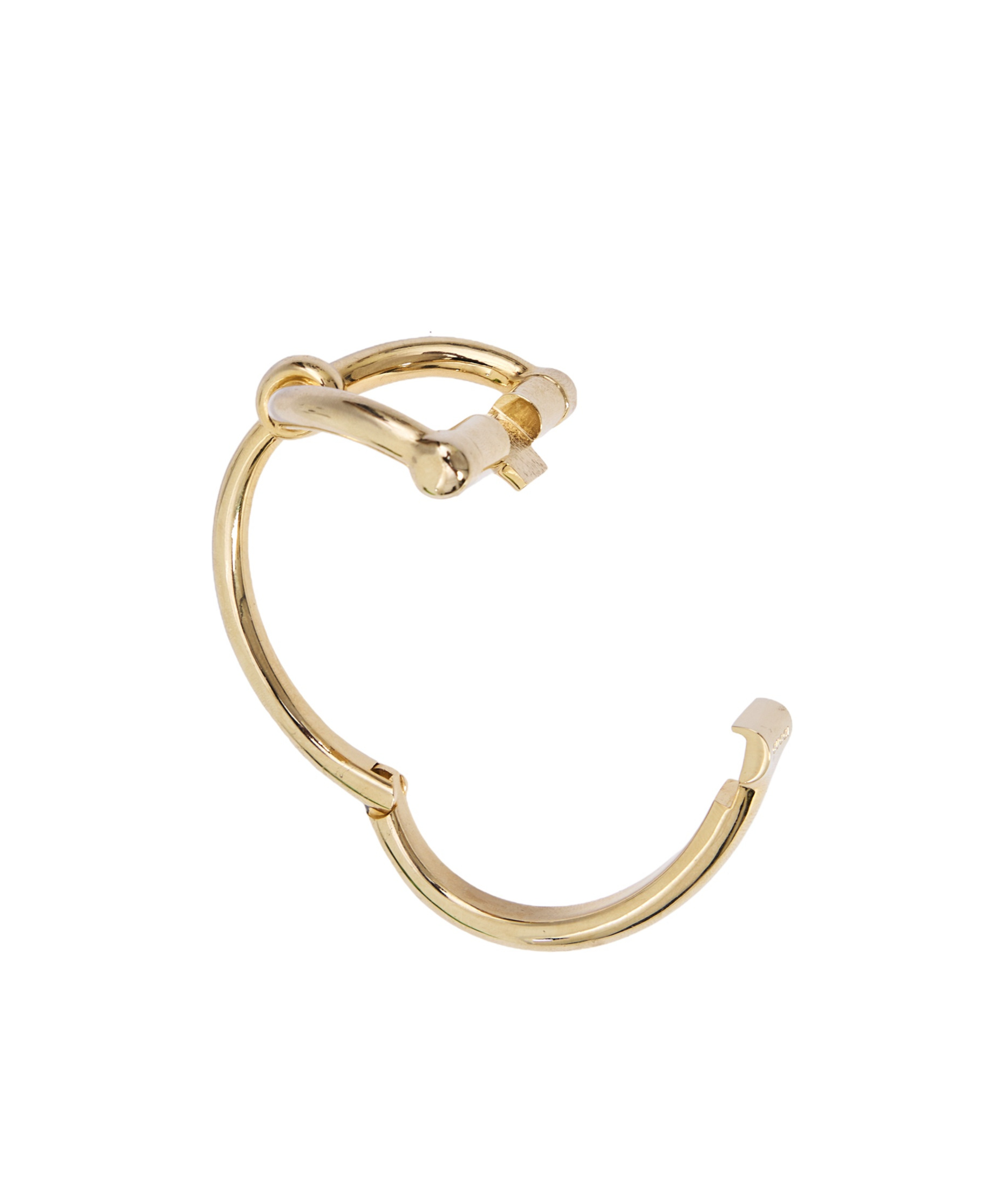 Gucci Hinged Stirrup Cuff Bracelet In Gold Metal In Gold