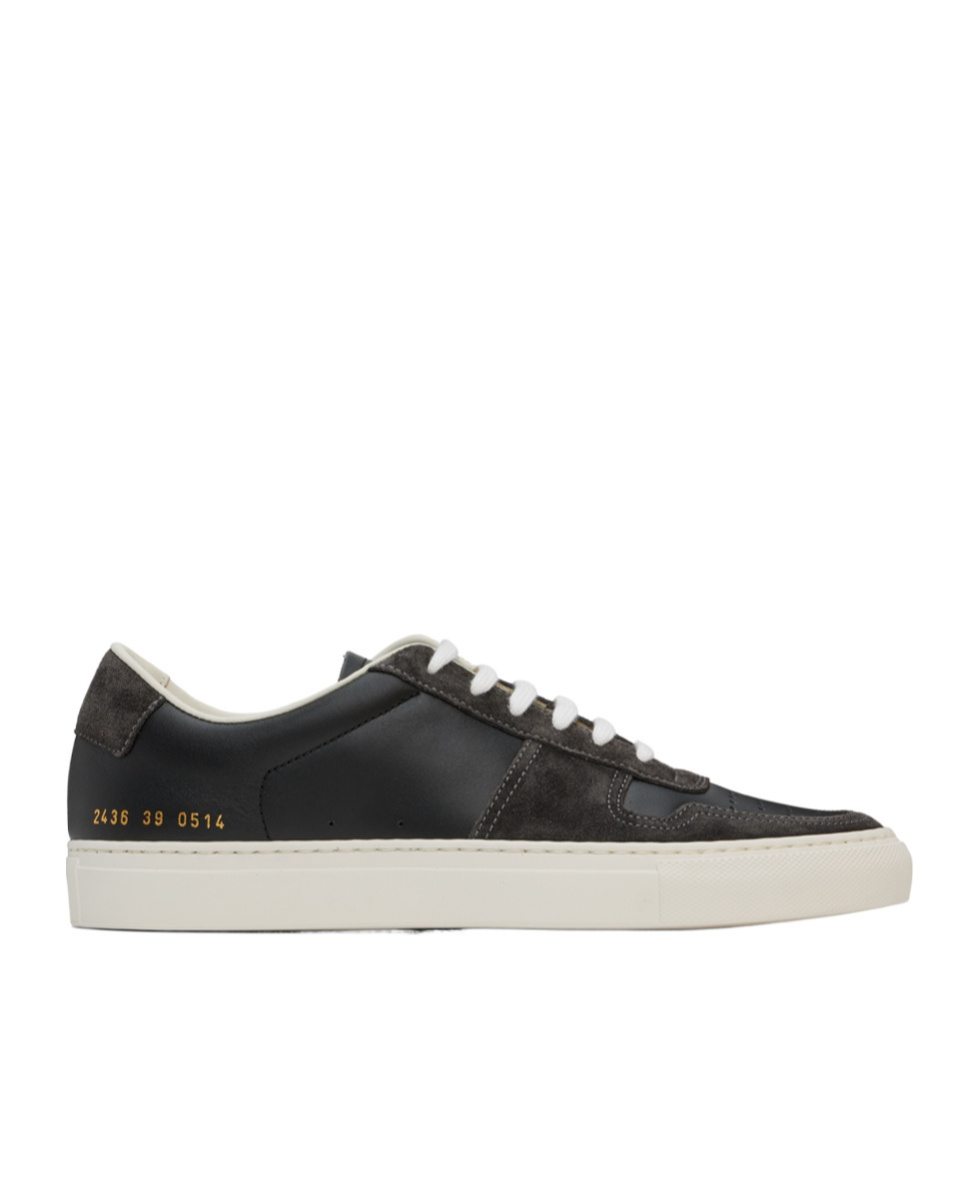 Common Projects Bball Duo Leather And Suede Sneakers In Black