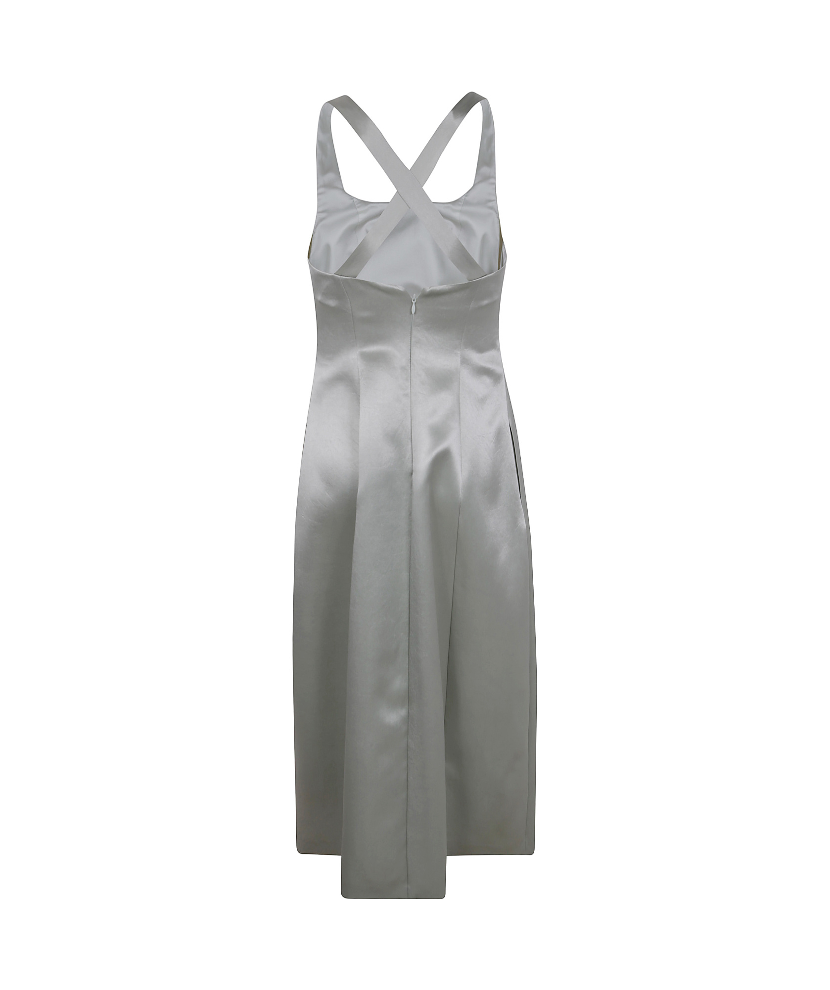Philosophy Di Lorenzo Serafini Satin Mid-length Dress In Gray