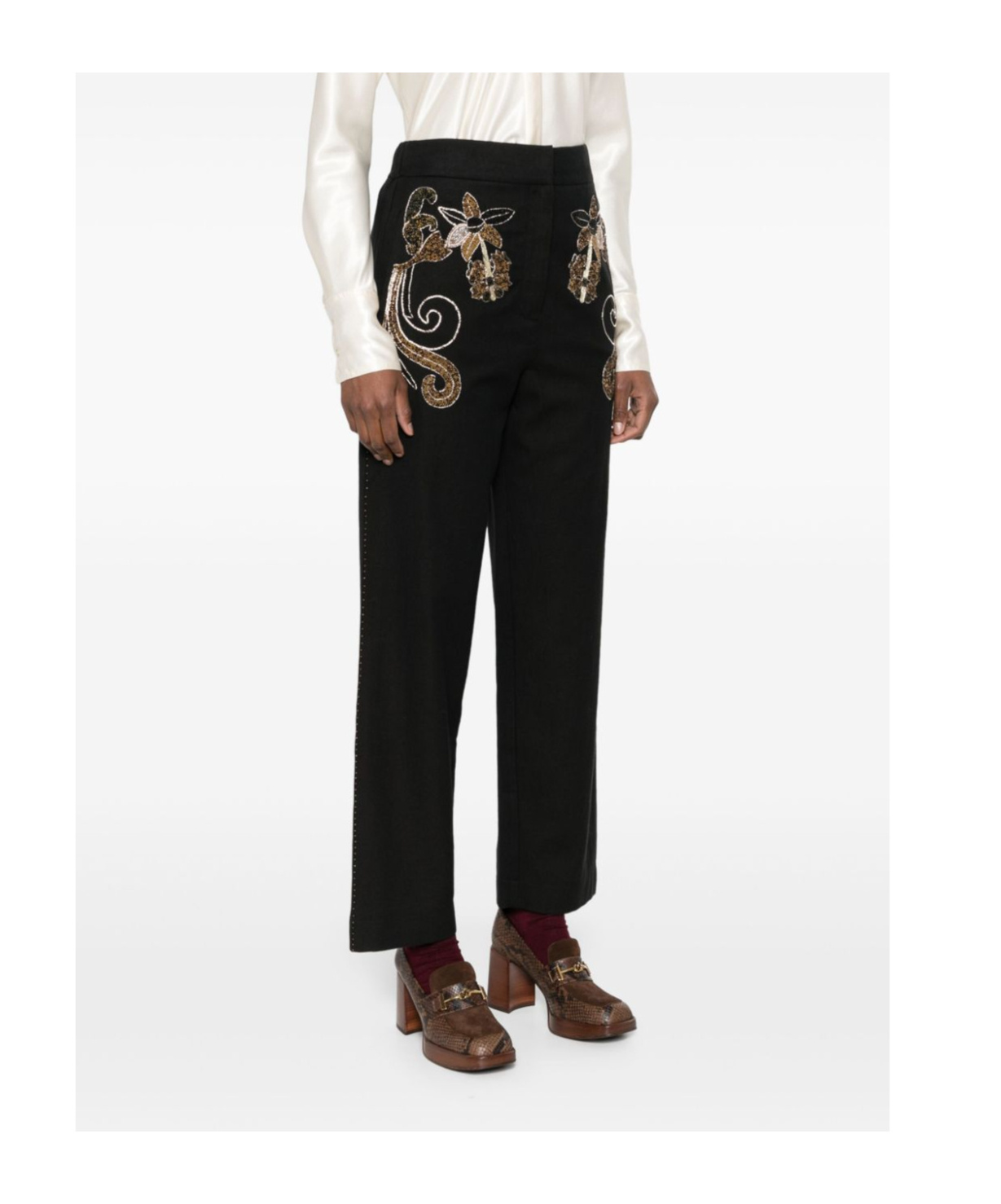 Shop Forte Forte Beaded Tapered Trousers