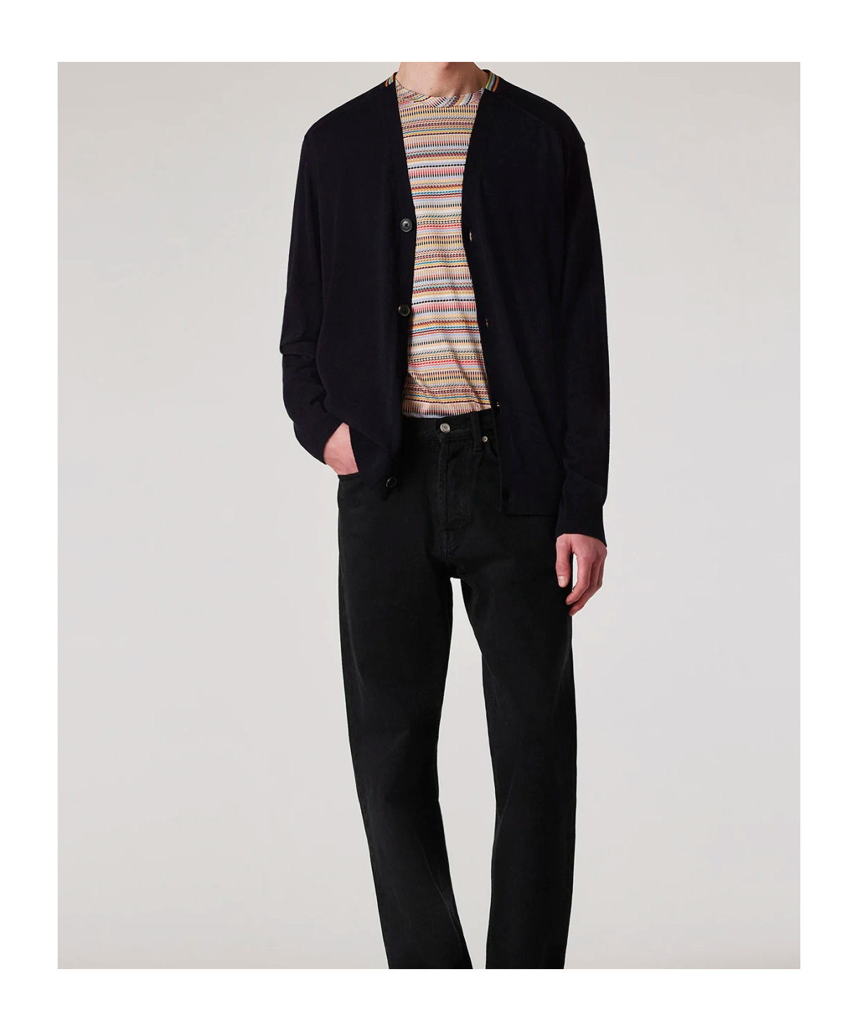 Shop Paul Smith Signature Stripe Cardigan In Black