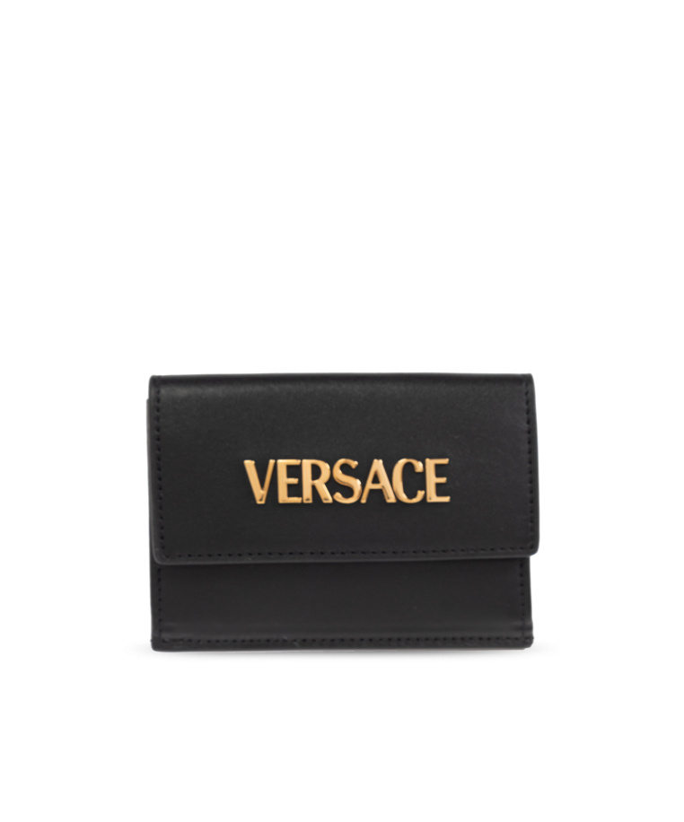 Versace Logo Wallet In Black