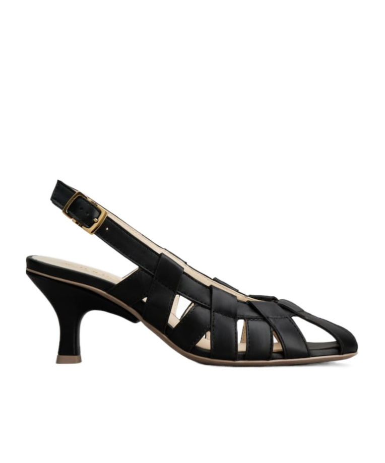 Shop Tod's Cut-out Sling-back Leather Pumps In Black