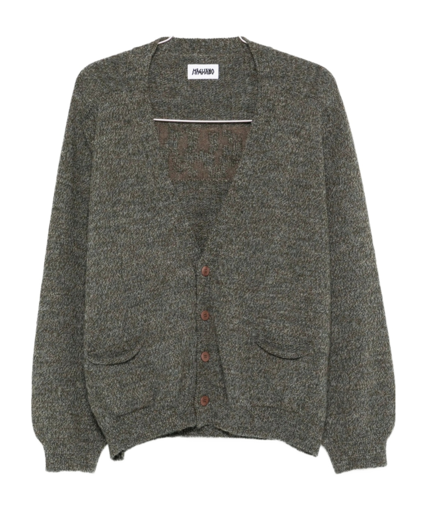Magliano Buttoned Patch-pockets Cardigan In Gray