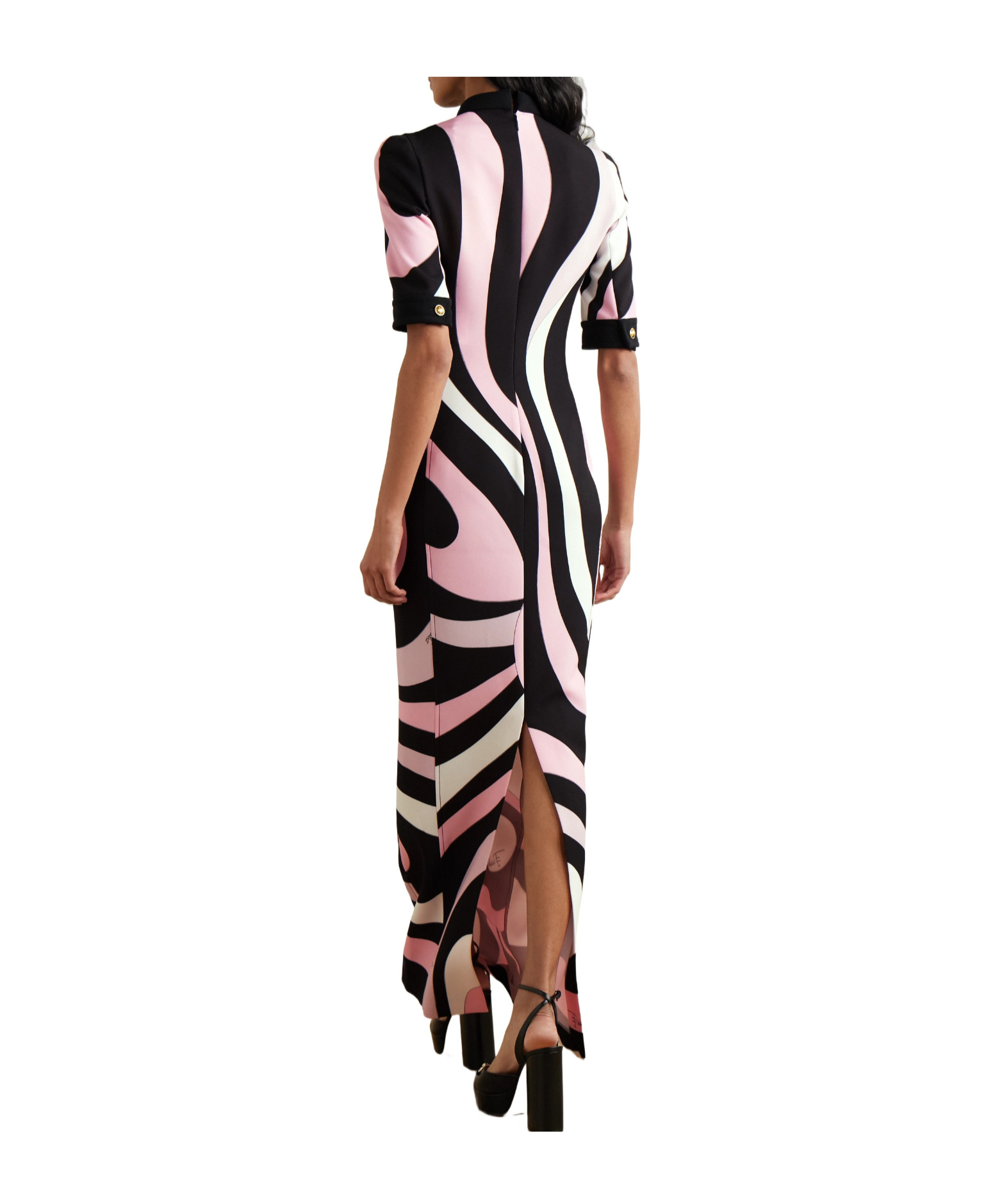 Pucci Printed Crepe Maxi Dress In Black