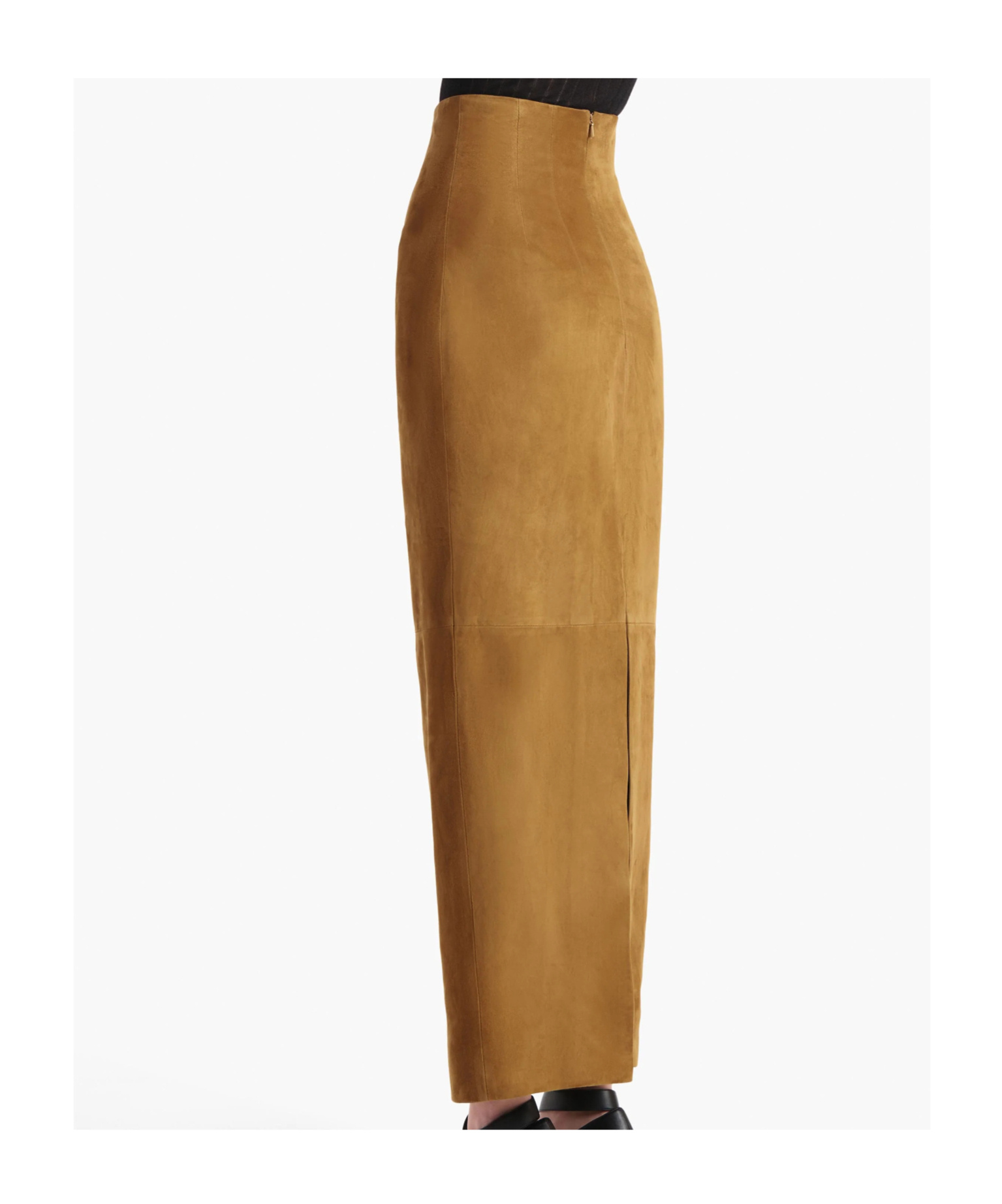 Khaite Loxley Long Pencil Leather Skirt In Brown