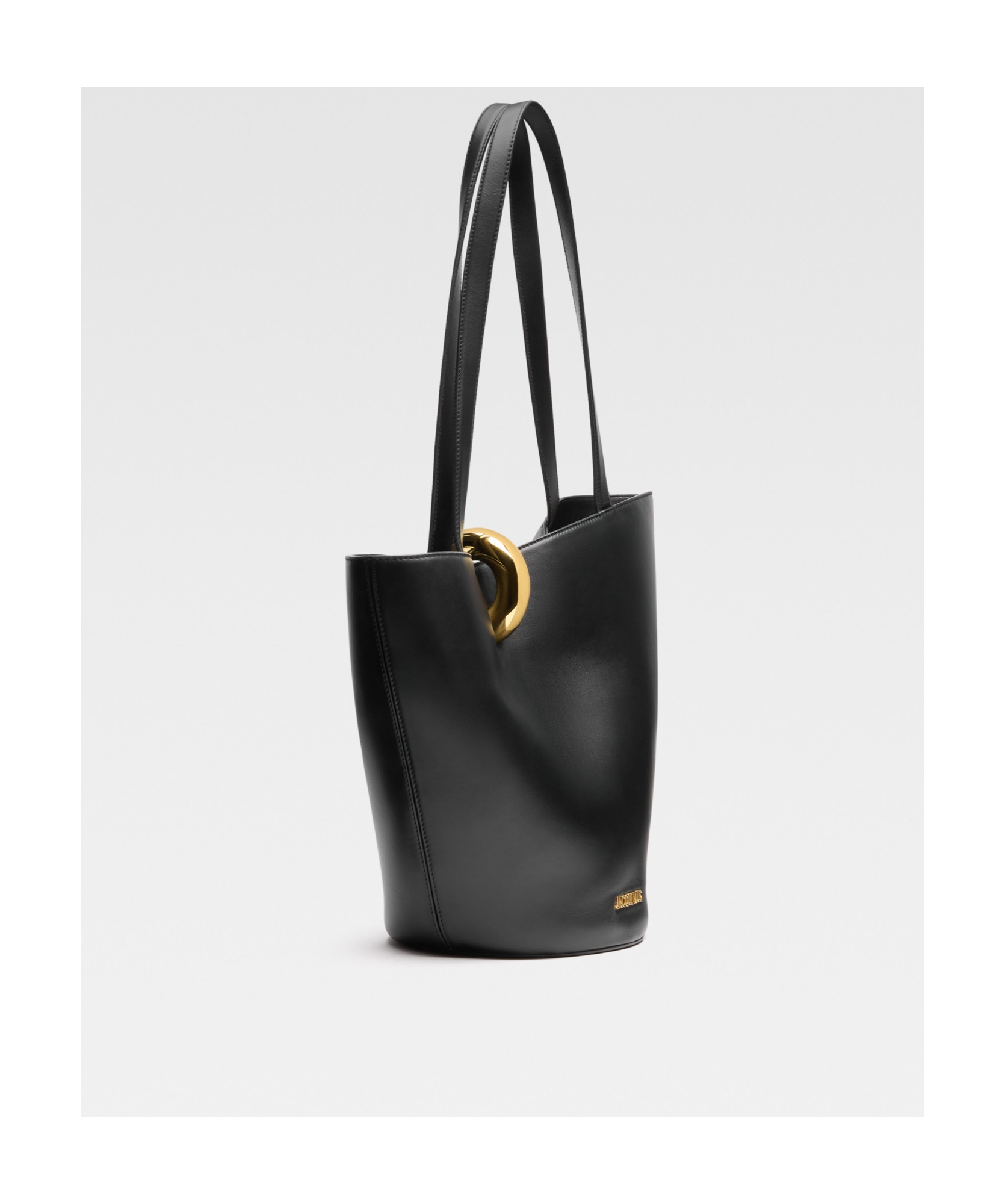 Jacquemus Asymmetrical Shoulder Bag In Black