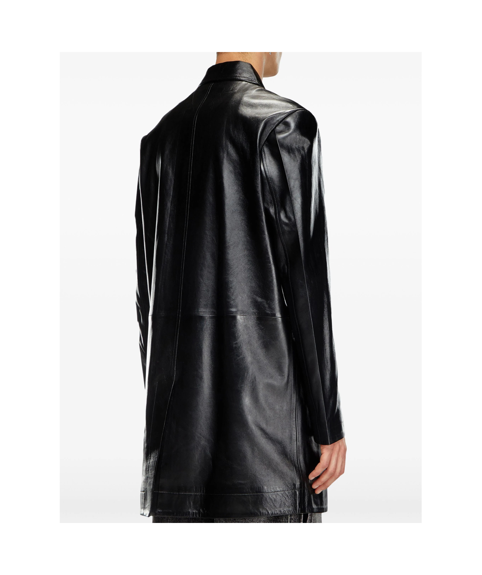 Diesel L-cordier Panelled Leather Jacket In Black