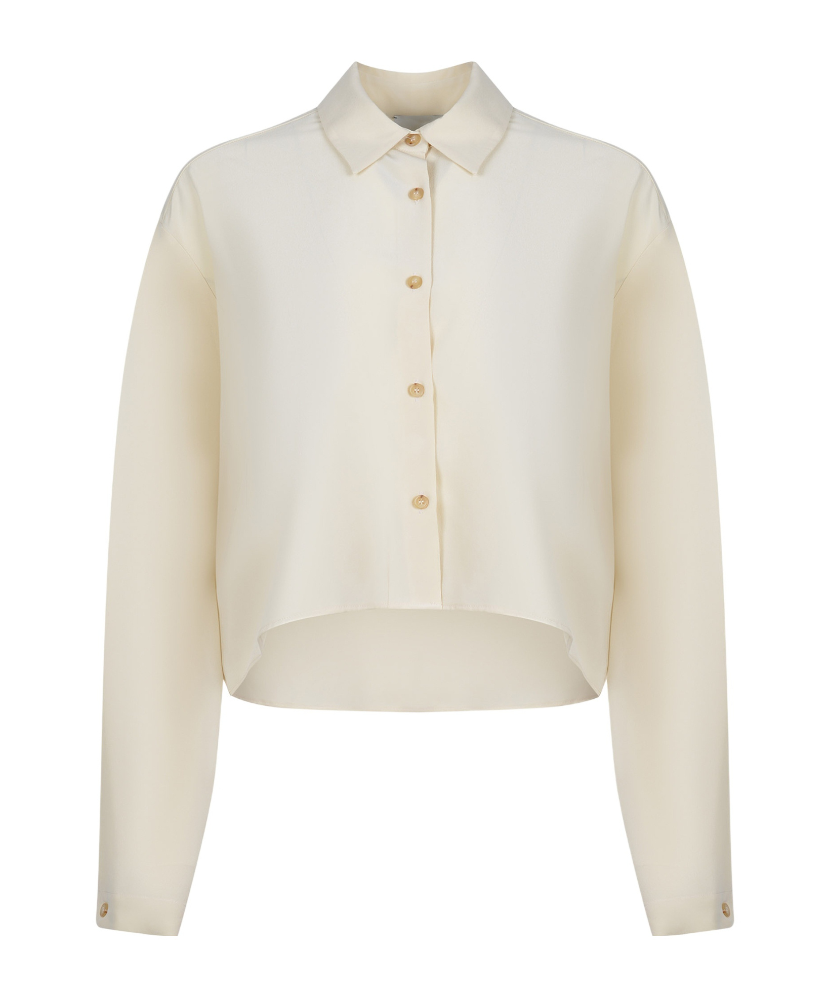 Alysi Pointed Collar Long-sleeved Shirt In Neutral