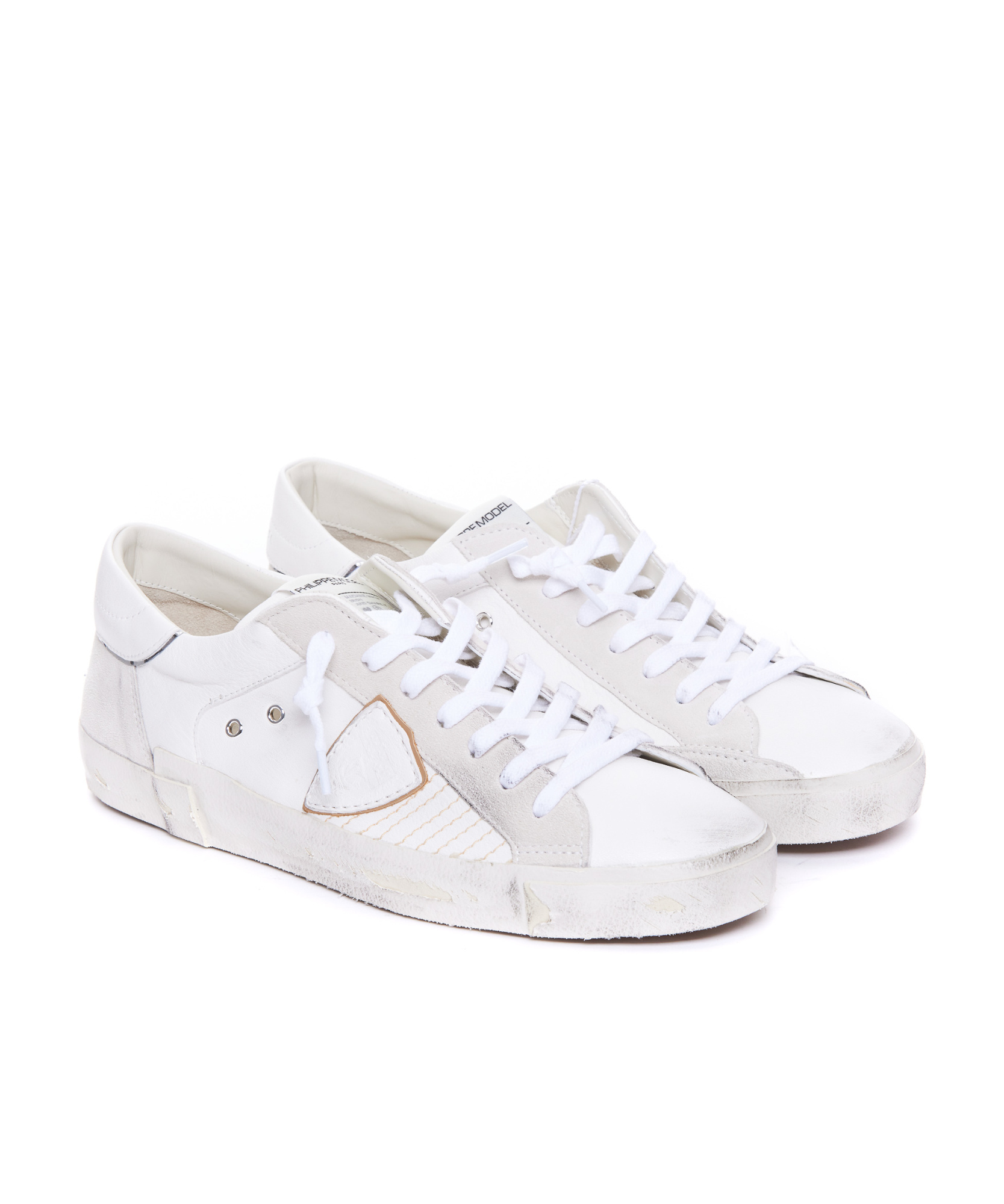 Philippe Model Paris Logo Patch Low-top Sneakers In White