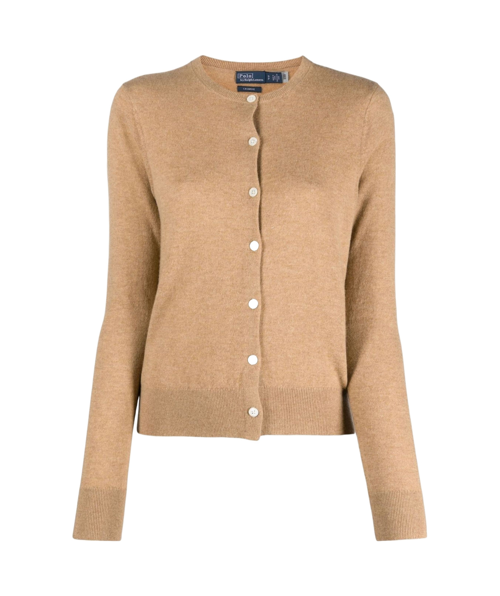 Ralph Lauren Buttoned-up Cashmere Cardigan In Camel