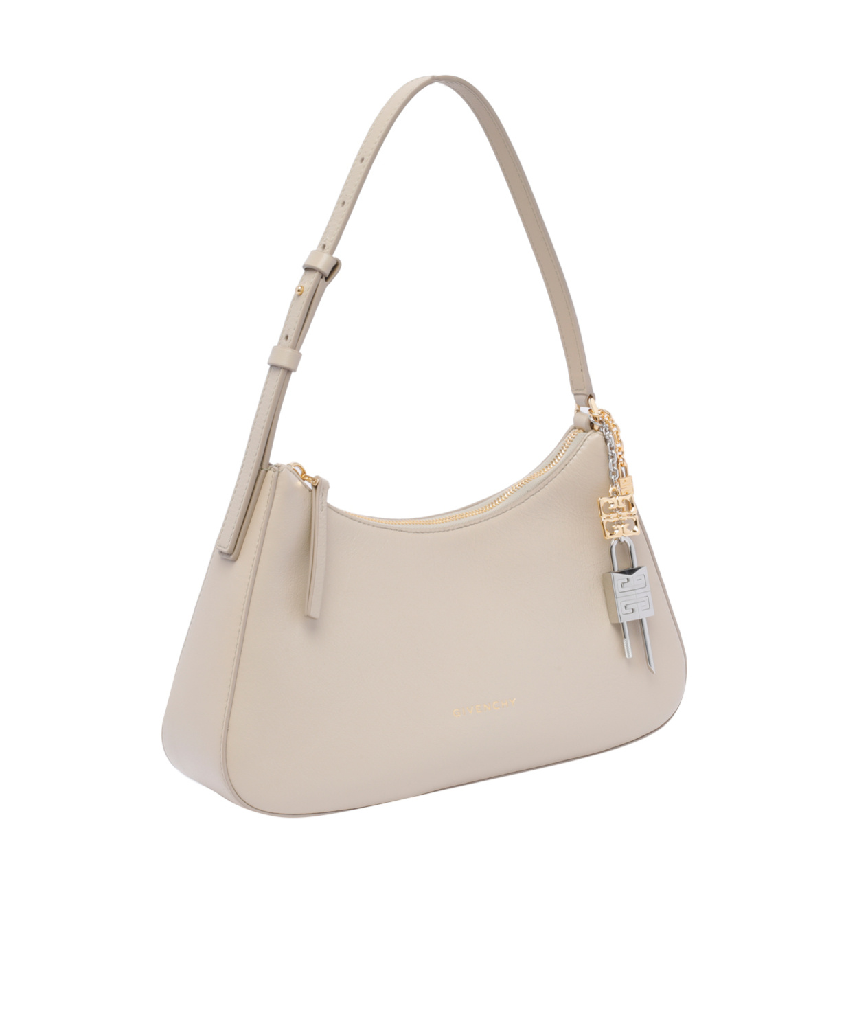 Givenchy Womens Natural Beige Lucky Lock Small Leather Shoulder Bag In Nude